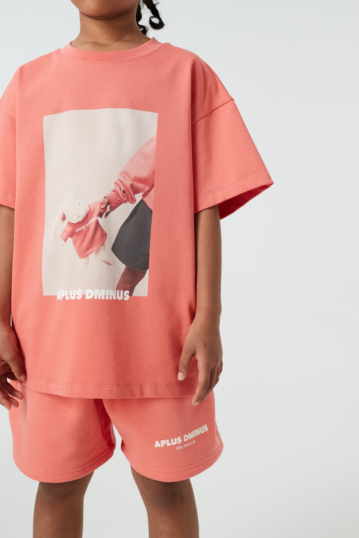 Kids APLUS DMINUS Love Mom Photo Graphic T-Shirt – 100% Cotton Boxy Fit Discharge Print Tee