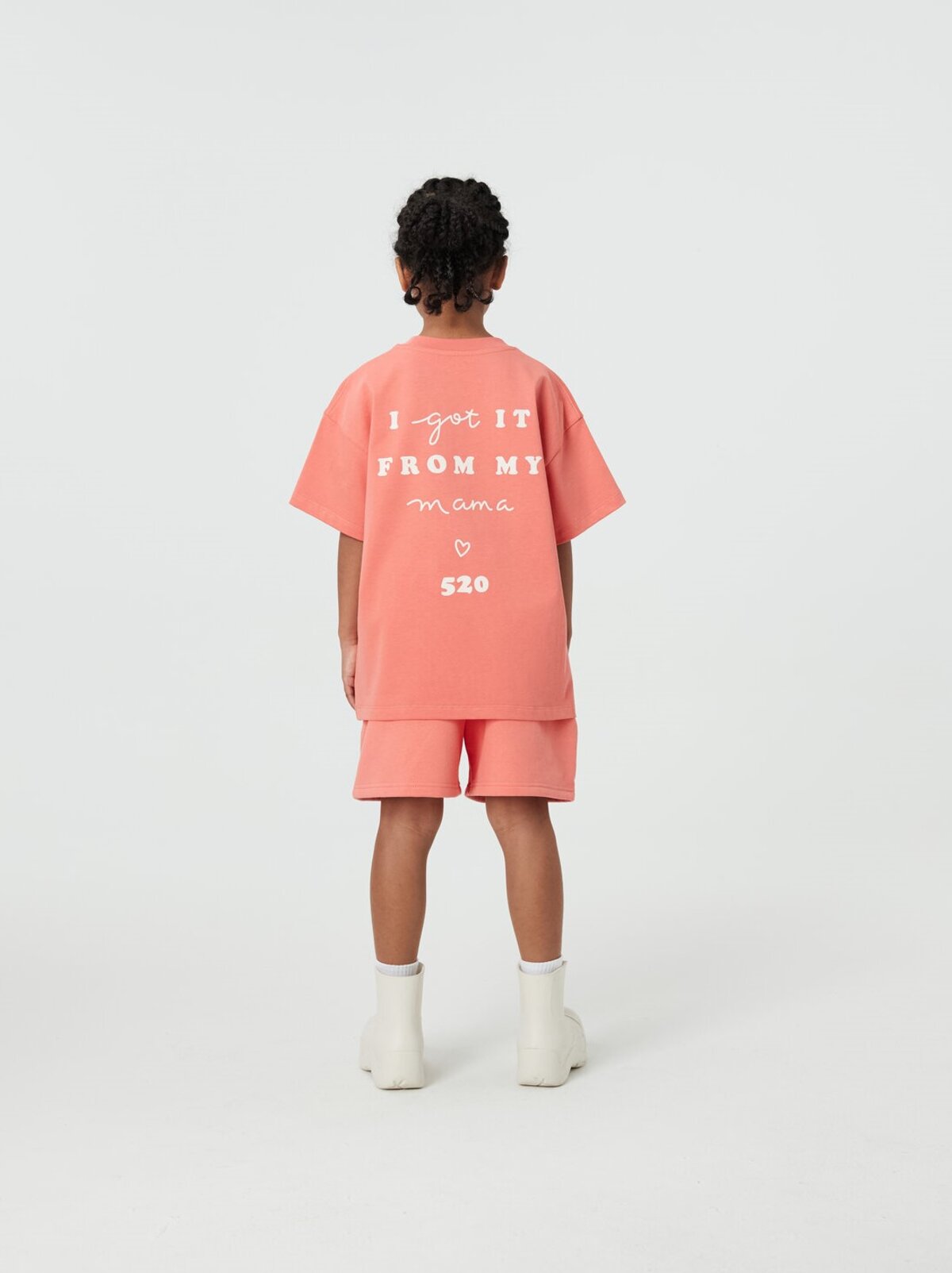 Kids APLUS DMINUS Love Mom Photo Graphic T-Shirt – 100% Cotton Boxy Fit Discharge Print Tee