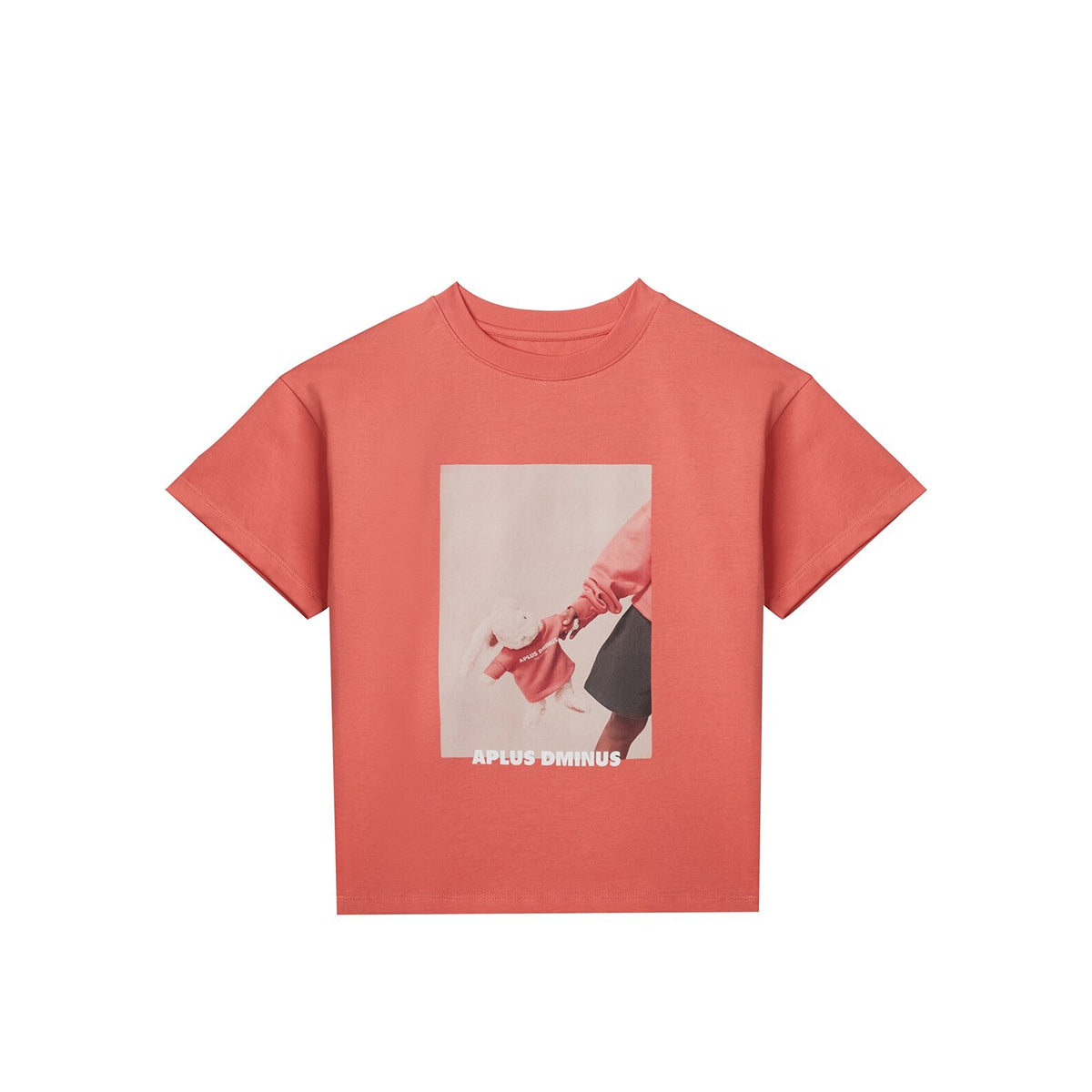 Kids APLUS DMINUS Love Mom Photo Graphic T-Shirt – 100% Cotton Boxy Fit Discharge Print Tee