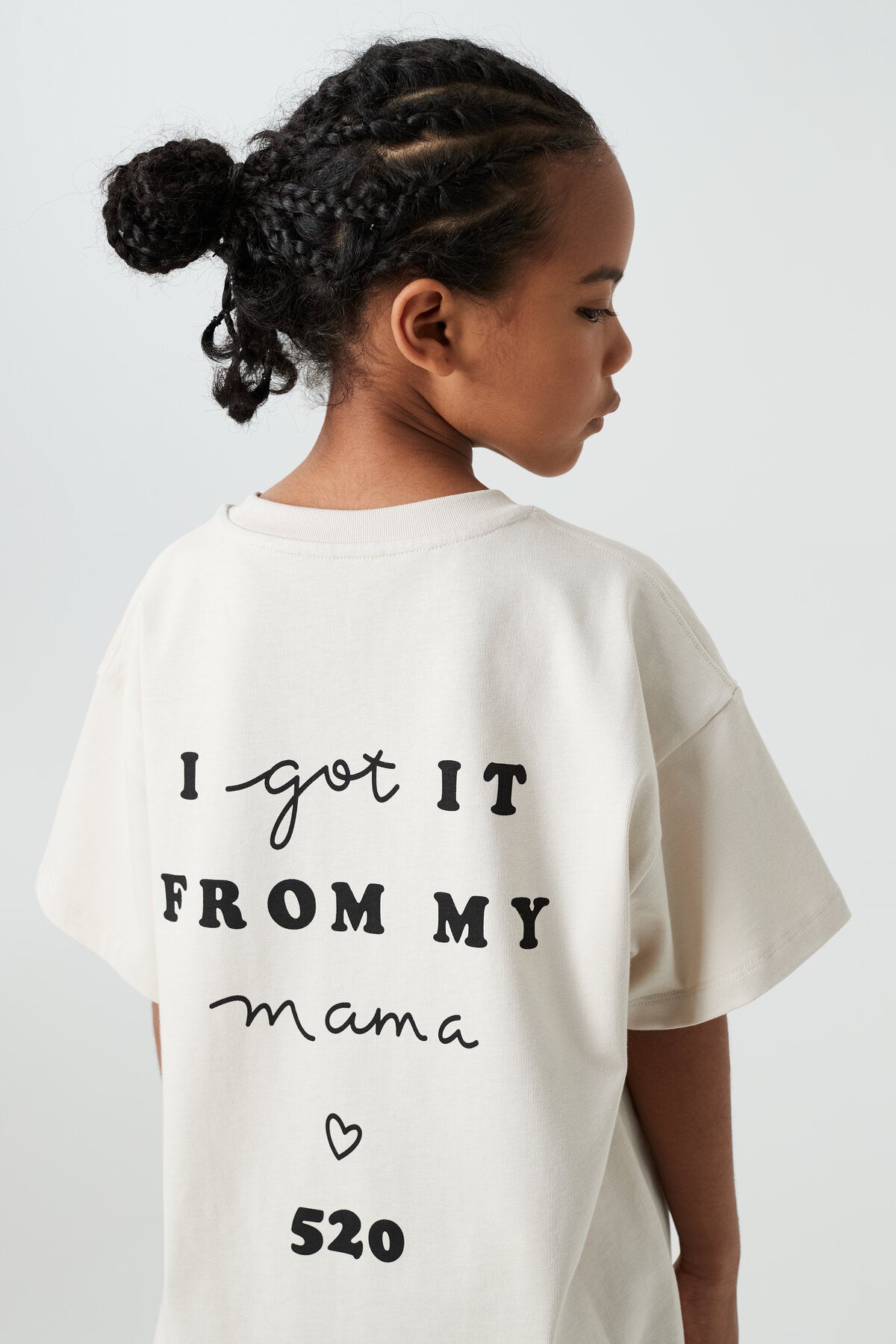 Kids APLUS DMINUS Love Mom Photo Graphic T-Shirt – 100% Cotton Boxy Fit Discharge Print Tee