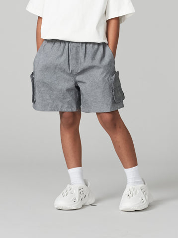 Kids APLUS DMINUS PAPER Crinkle Cargo Shorts – Quick-Dry 3D Pocket Outdoor Shorts