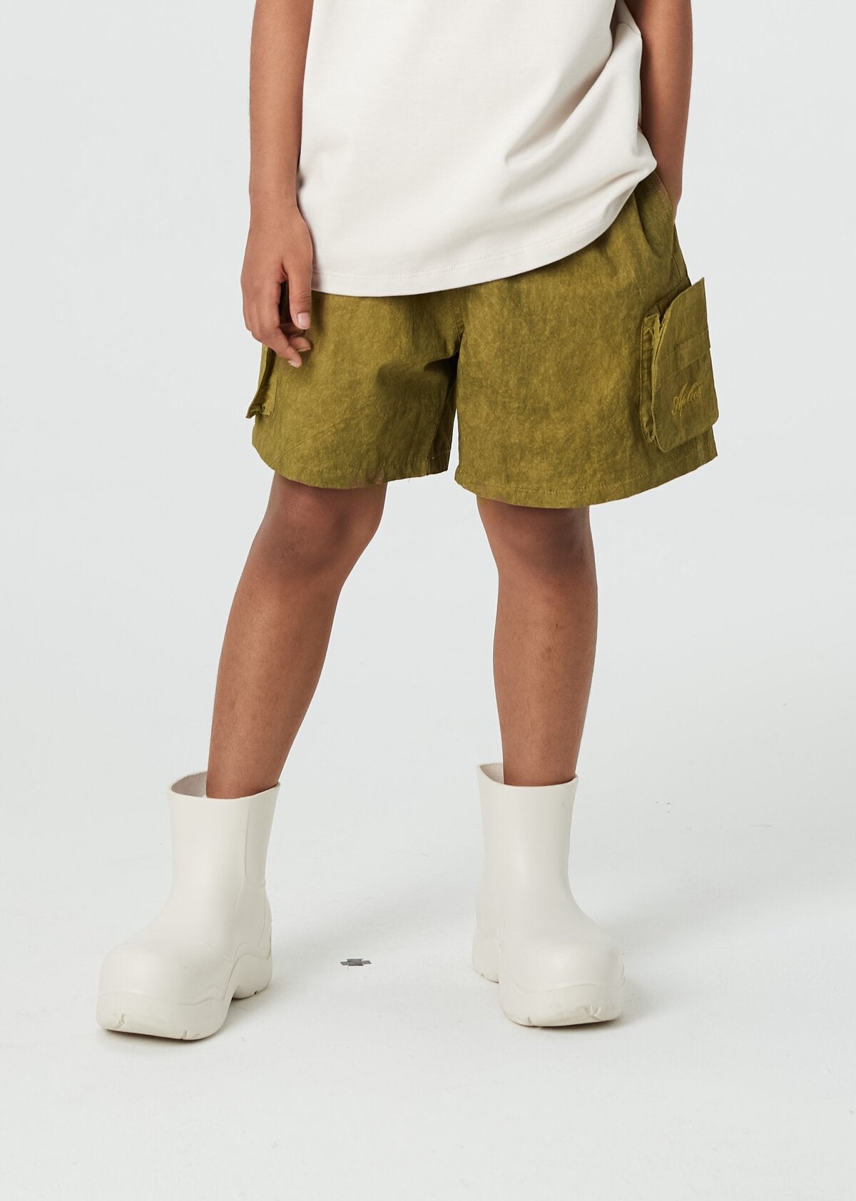 Kids APLUS DMINUS PAPER Crinkle Cargo Shorts – Quick-Dry 3D Pocket Outdoor Shorts