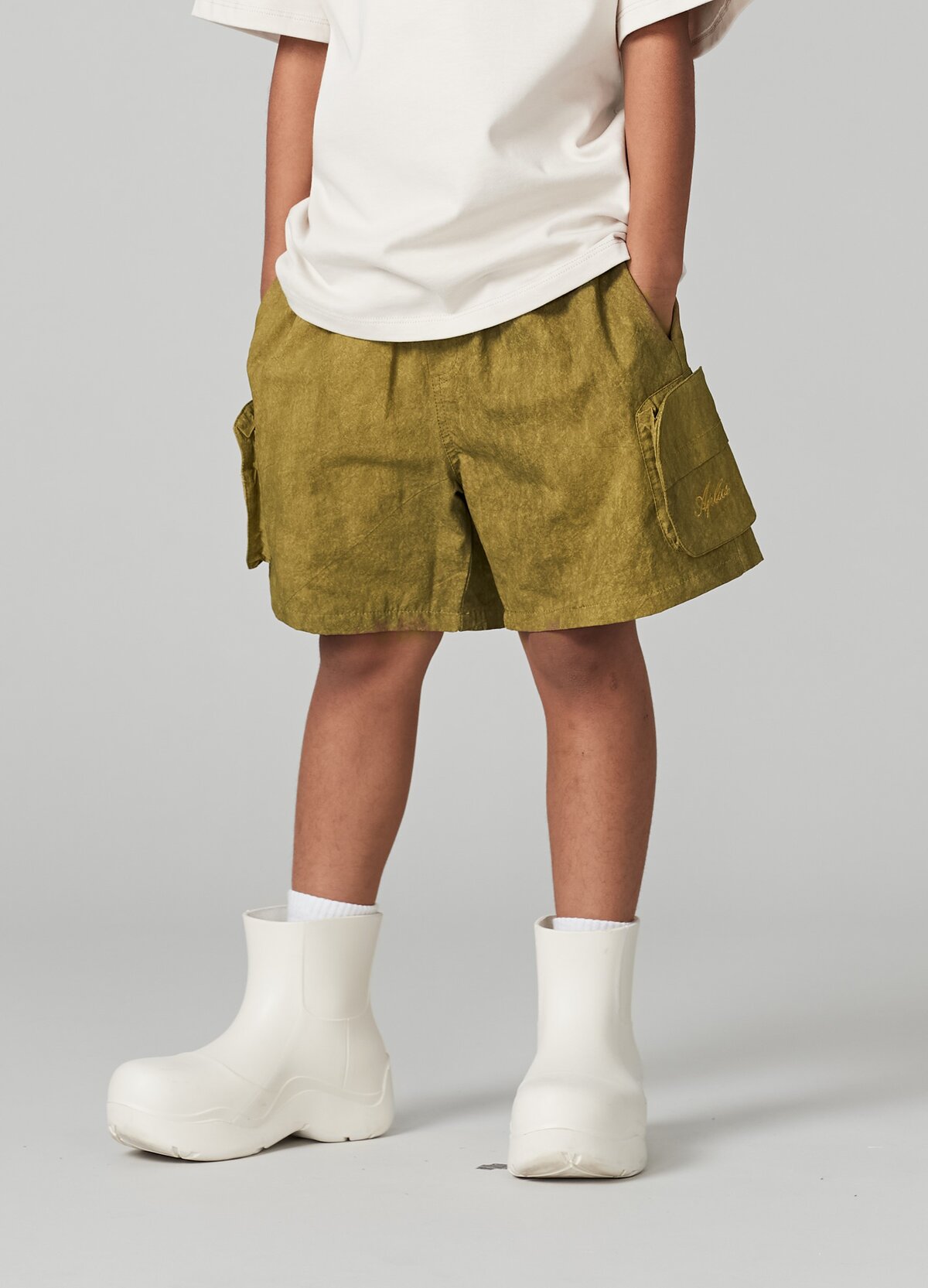 Kids APLUS DMINUS PAPER Crinkle Cargo Shorts – Quick-Dry 3D Pocket Outdoor Shorts