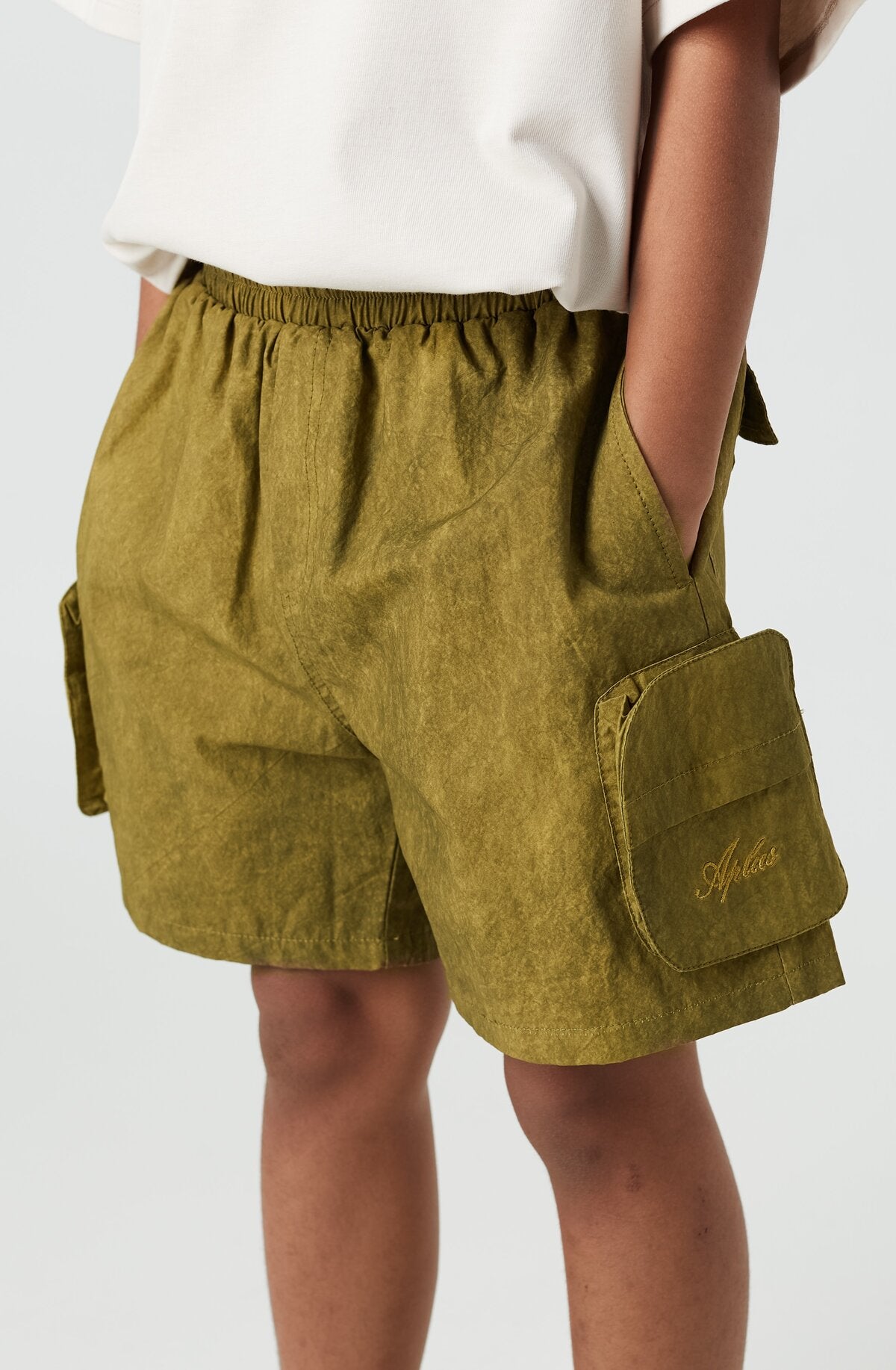 Kids APLUS DMINUS PAPER Crinkle Cargo Shorts – Quick-Dry 3D Pocket Outdoor Shorts