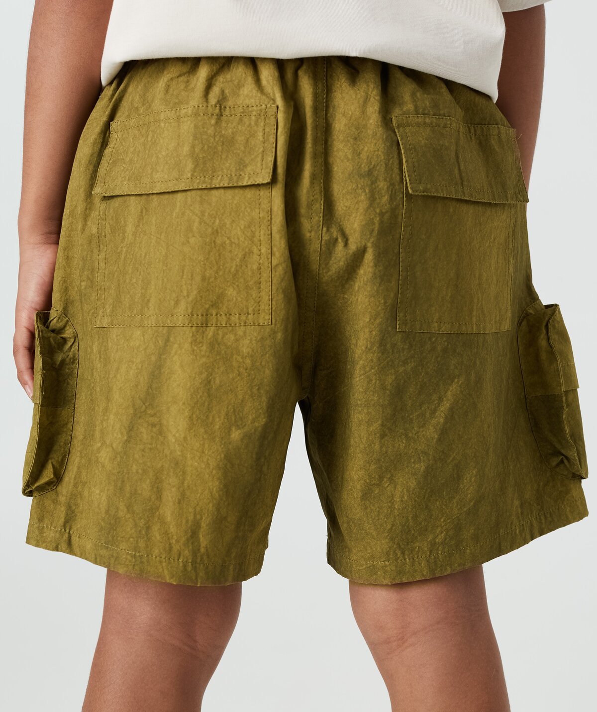 Kids APLUS DMINUS PAPER Crinkle Cargo Shorts – Quick-Dry 3D Pocket Outdoor Shorts