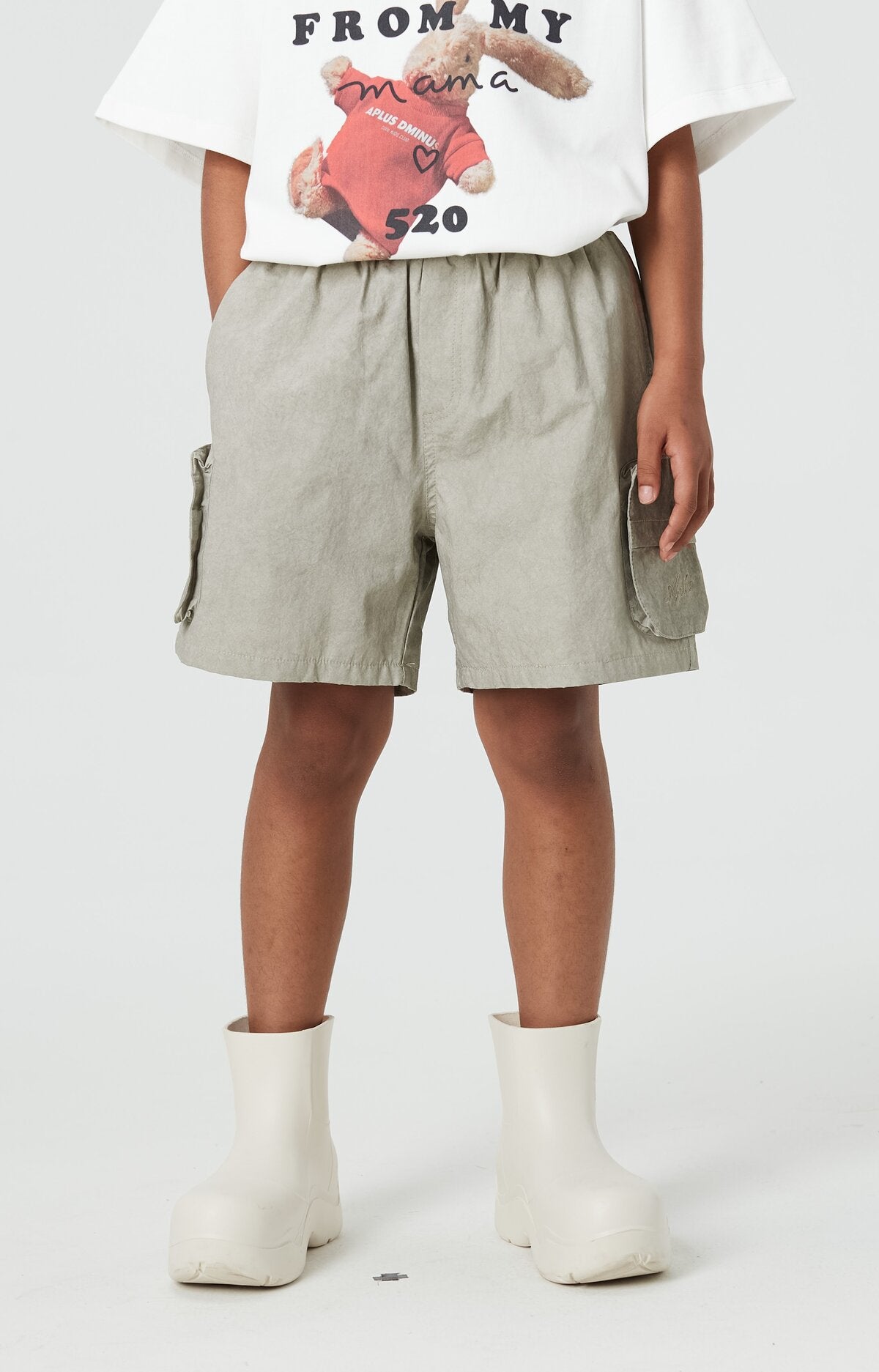 Kids APLUS DMINUS PAPER Crinkle Cargo Shorts – Quick-Dry 3D Pocket Outdoor Shorts