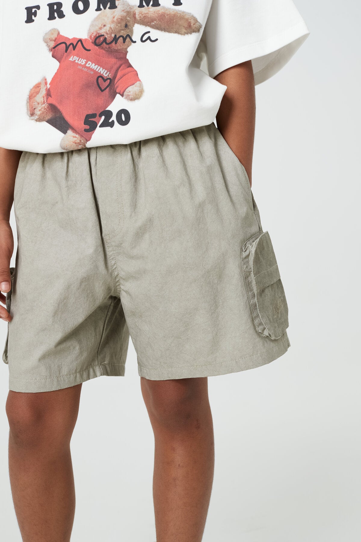 Kids APLUS DMINUS PAPER Crinkle Cargo Shorts – Quick-Dry 3D Pocket Outdoor Shorts