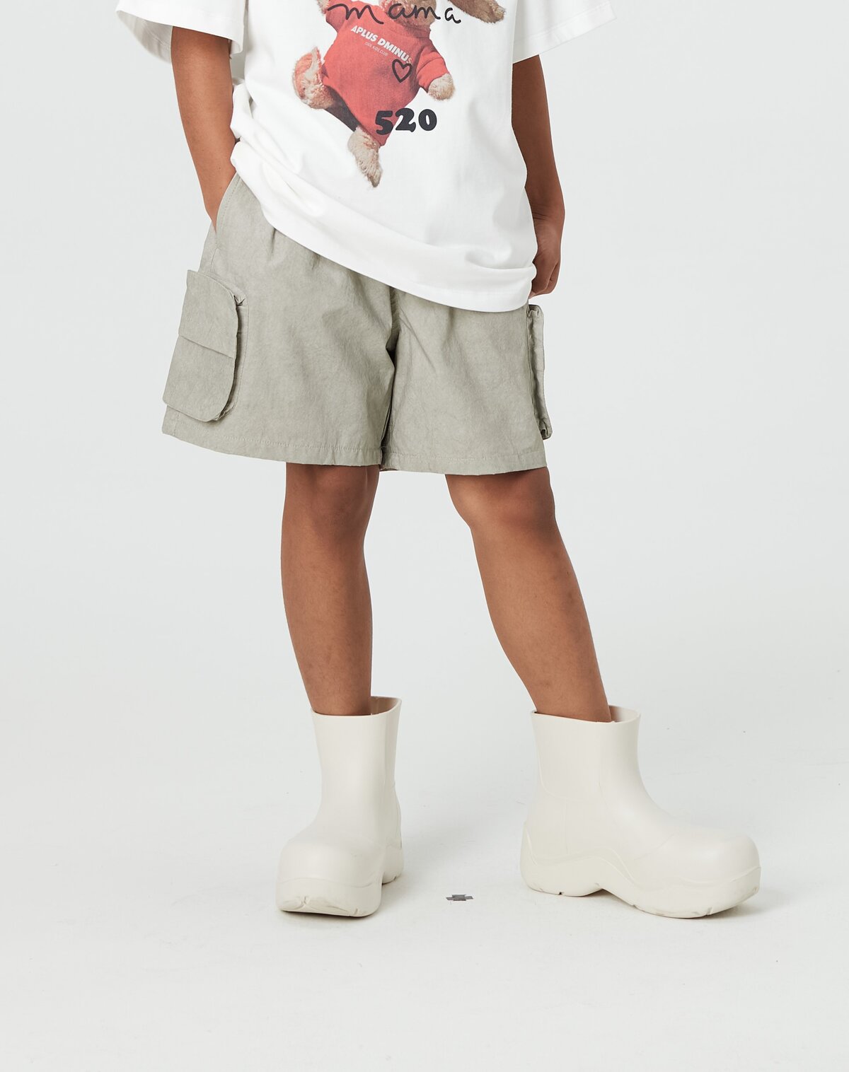 Kids APLUS DMINUS PAPER Crinkle Cargo Shorts – Quick-Dry 3D Pocket Outdoor Shorts