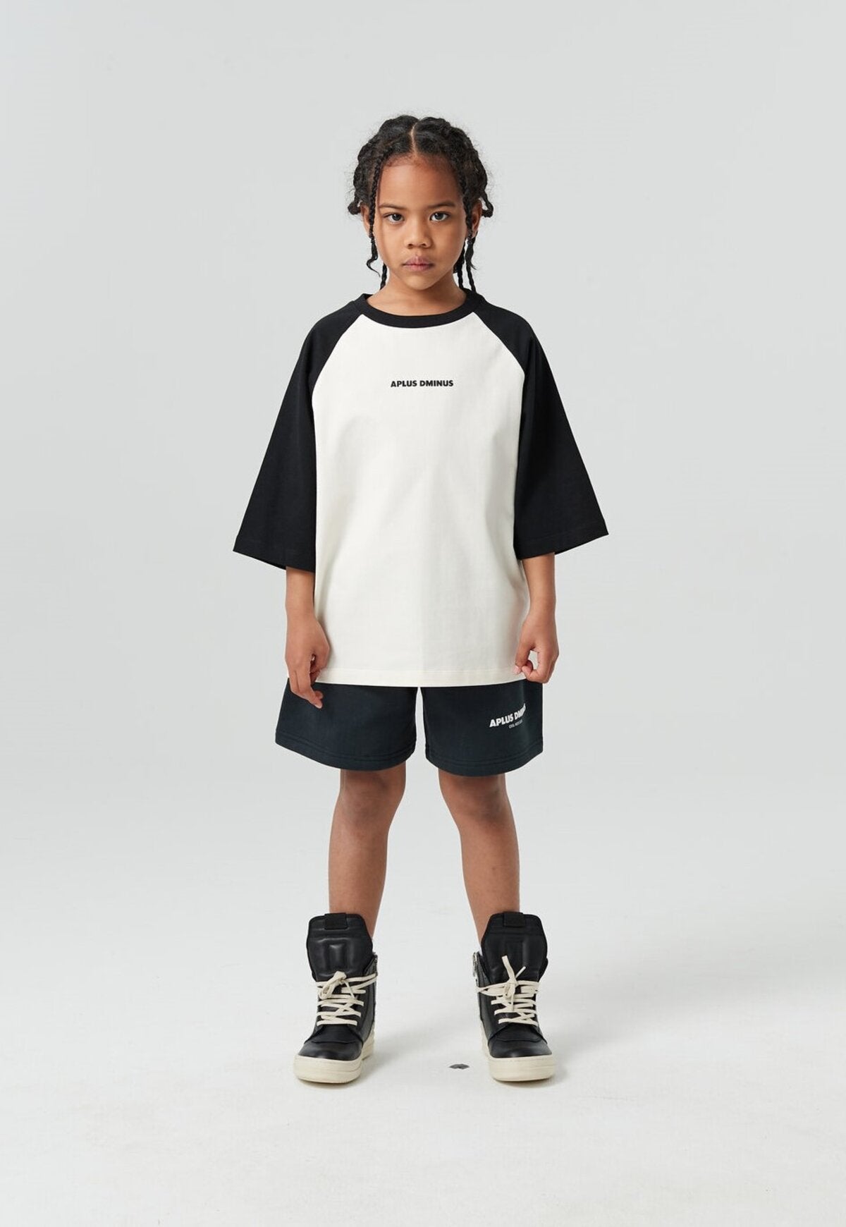 Kids APLUS DMINUS Raglan 3/4 Sleeve T-Shirt – 100% Cotton Color Block Baseball Tee