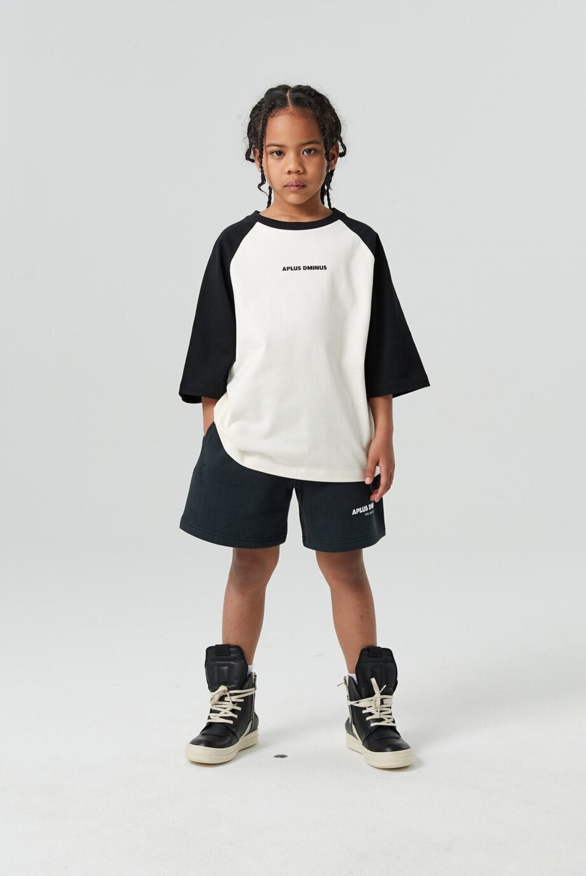 Kids APLUS DMINUS Raglan 3/4 Sleeve T-Shirt – 100% Cotton Color Block Baseball Tee