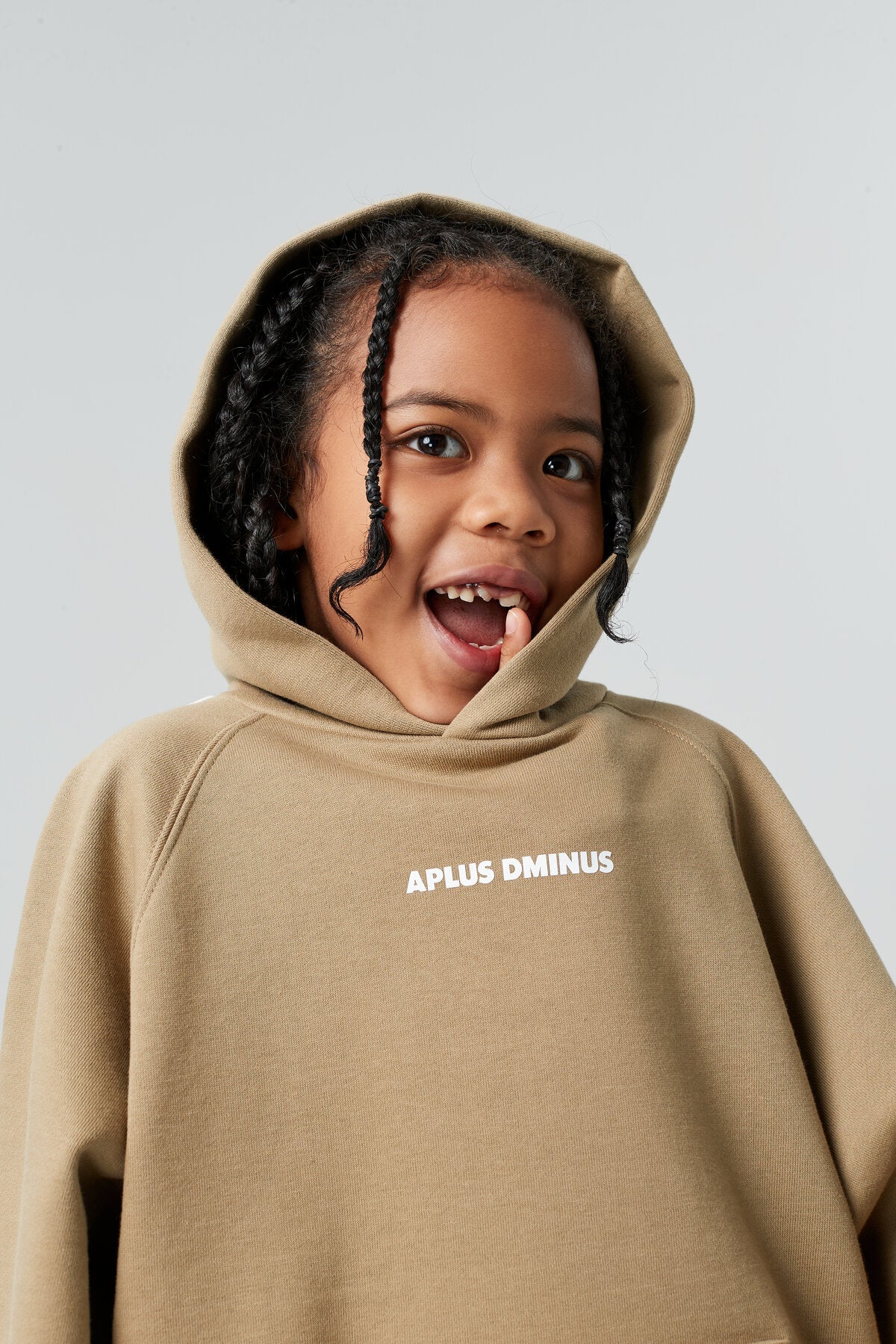 Kids APLUS DMINUS Side Stripe Oversized Pullover Hoodie – Structured Thin Fleece Sports Casual Sweatshirt