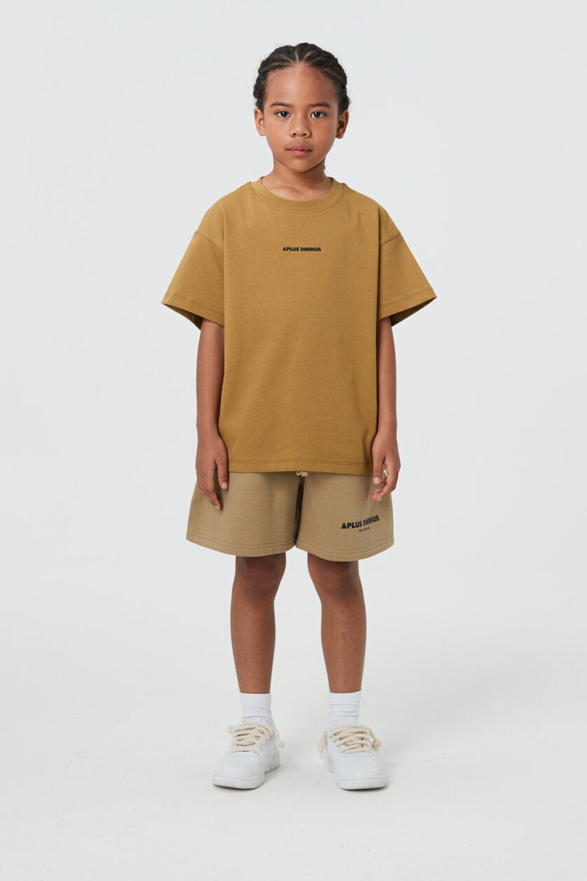 Kids APLUS DMINUS Small Logo Boxy T-Shirt – 100% Cotton Relaxed Drop-Shoulder Tee