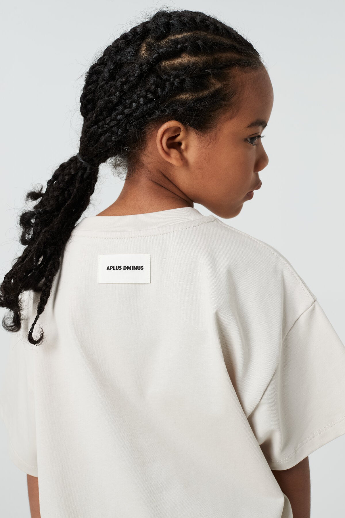 Kids APLUS DMINUS Small Logo Boxy T-Shirt – 100% Cotton Relaxed Drop-Shoulder Tee