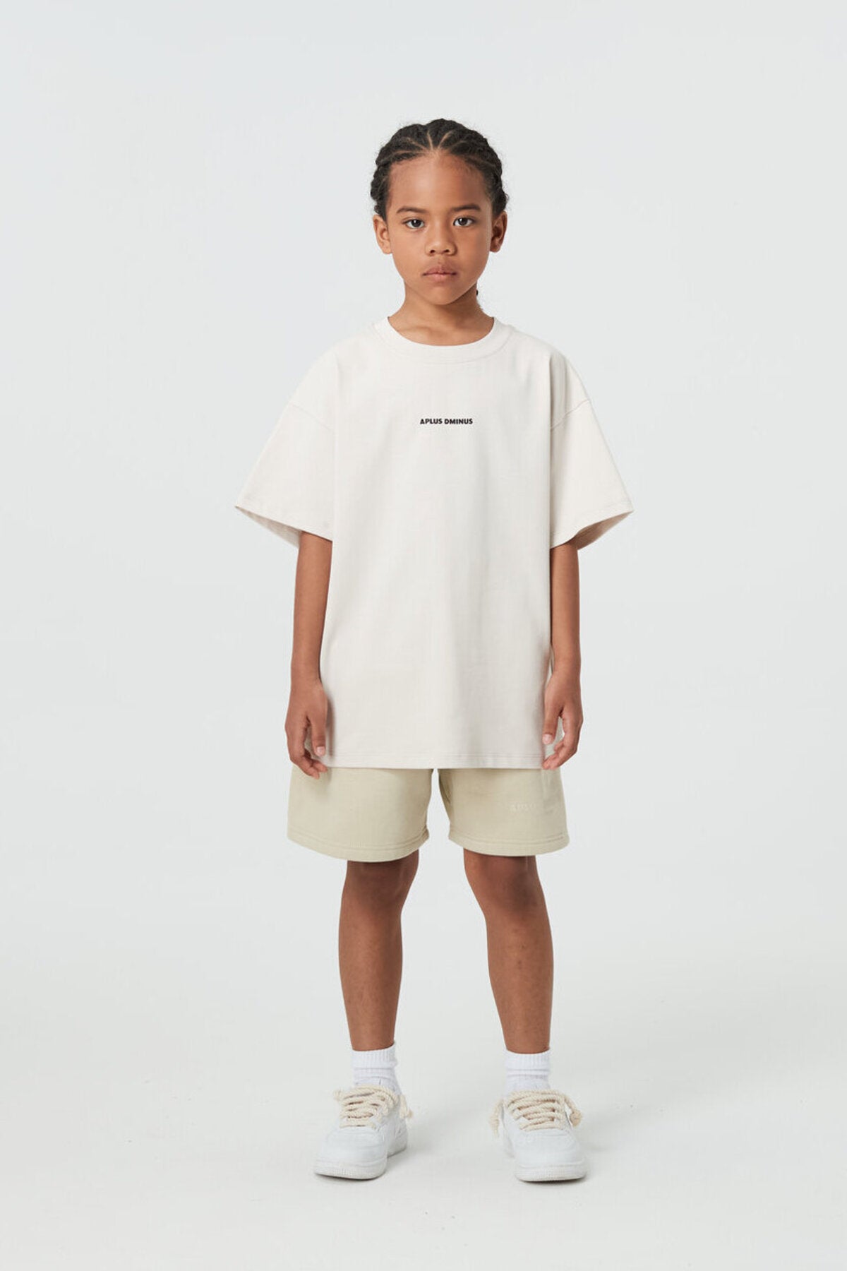 Kids APLUS DMINUS Small Logo Boxy T-Shirt – 100% Cotton Relaxed Drop-Shoulder Tee