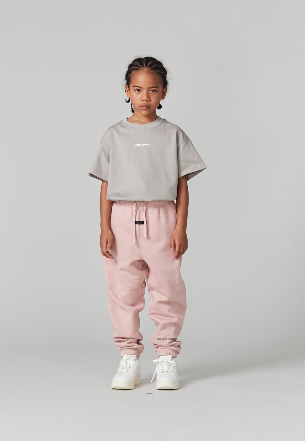 Kids APLUS DMINUS Small Logo Boxy T-Shirt – 100% Cotton Relaxed Drop-Shoulder Tee