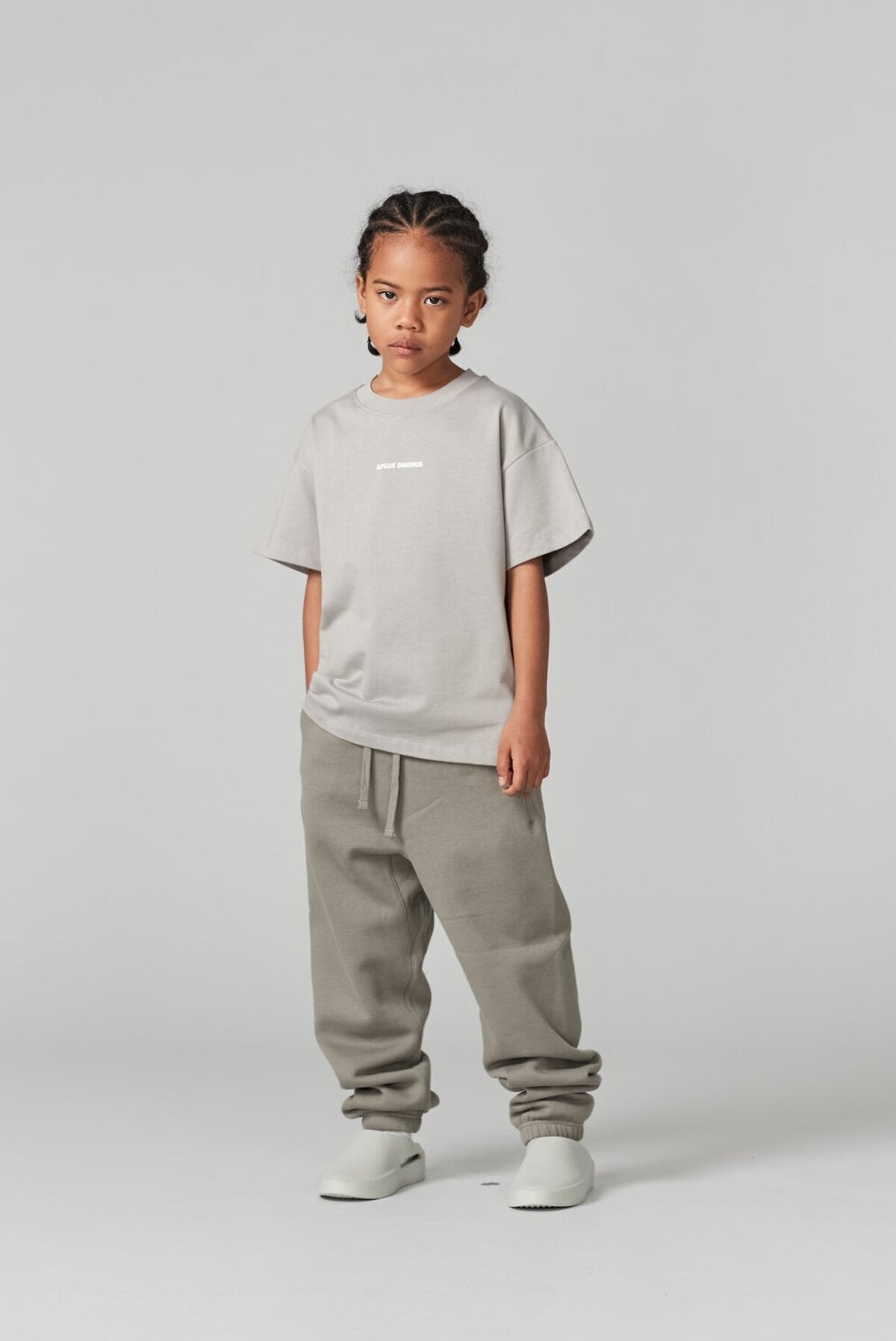 Kids APLUS DMINUS Small Logo Boxy T-Shirt – 100% Cotton Relaxed Drop-Shoulder Tee