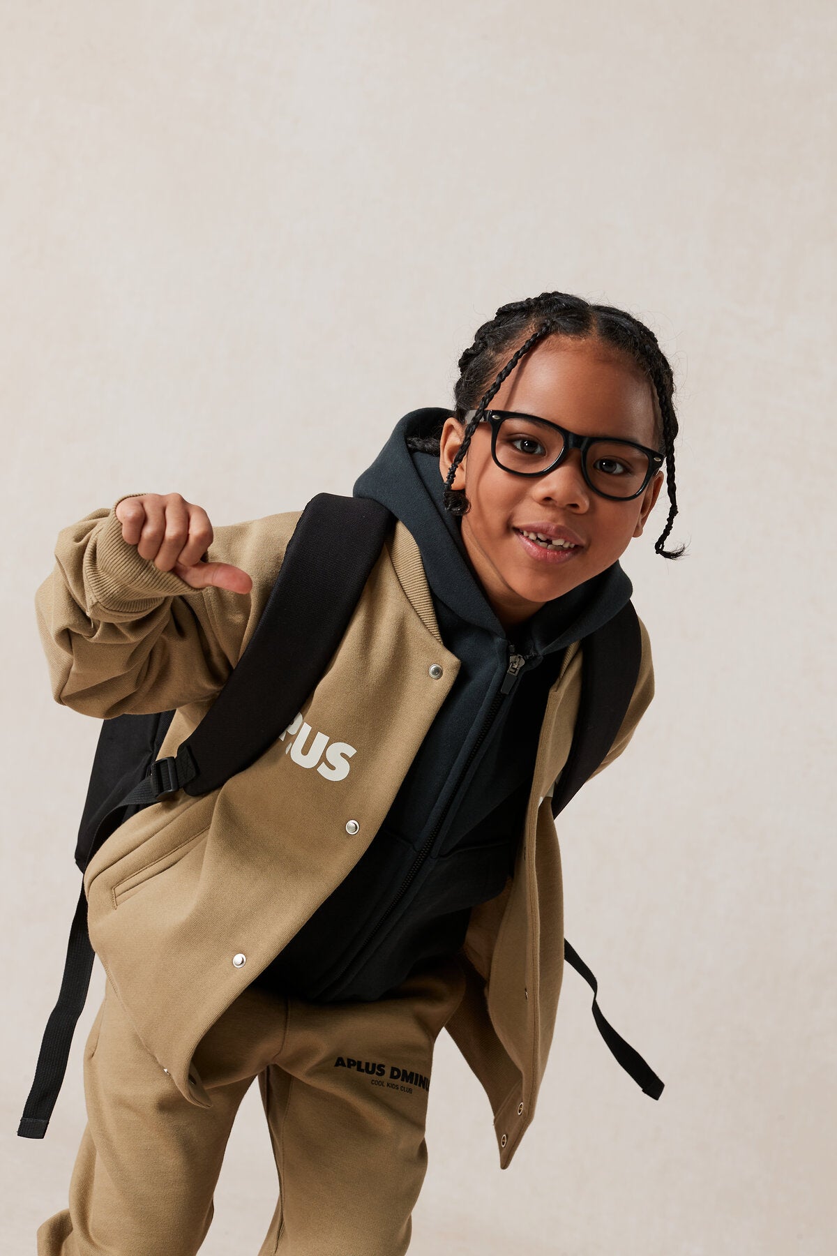 Kids APLUS DMINUS Split Logo Knit Baseball Jacket – Lightweight Fleece Varsity Bomber