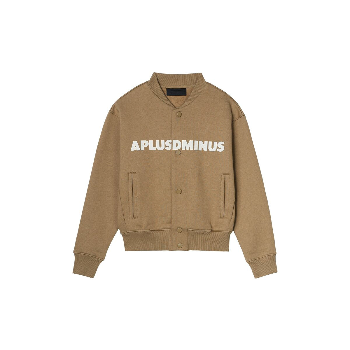 Kids APLUS DMINUS Split Logo Knit Baseball Jacket – Lightweight Fleece Varsity Bomber