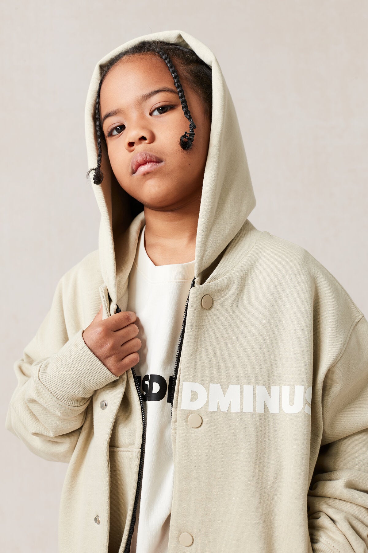 Kids APLUS DMINUS Split Logo Knit Baseball Jacket – Lightweight Fleece Varsity Bomber