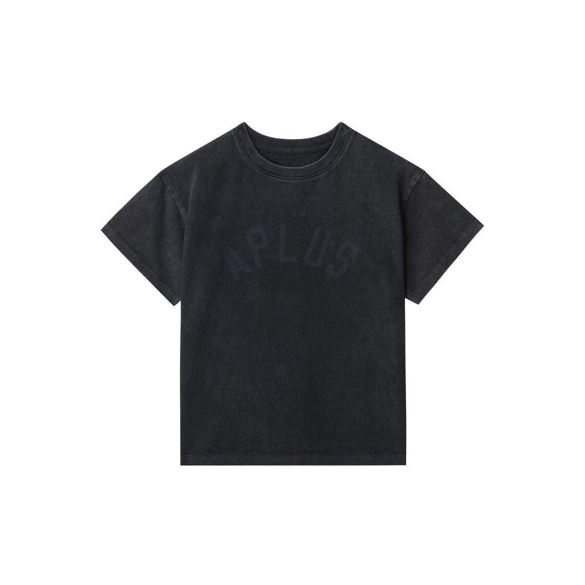 Kids APLUS DMINUS Tonal Arch Logo Heavyweight Washed T-Shirt – 100% Cotton Boxy Fit Tee
