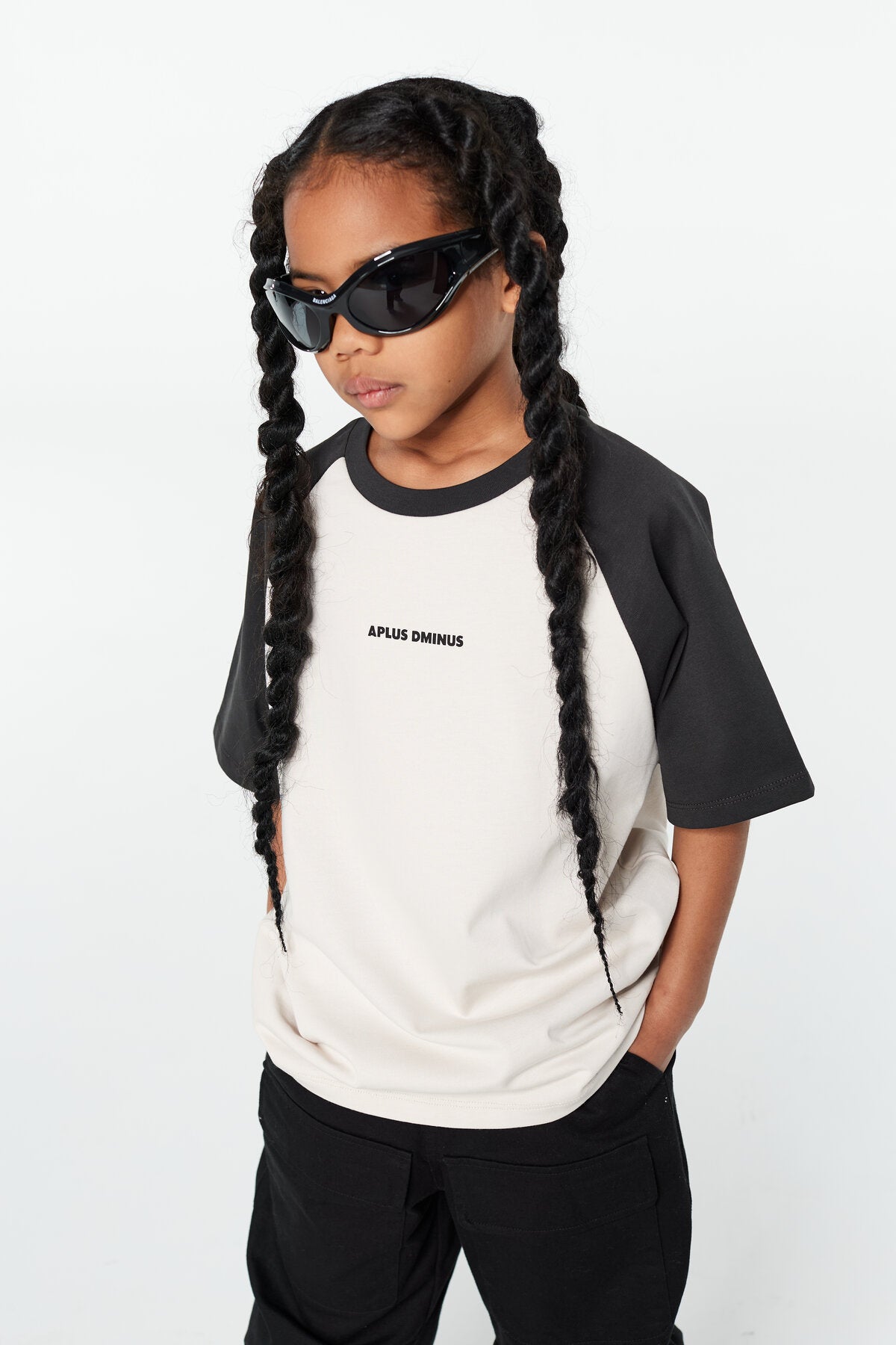 Kids APLUS DMINUS Two-Tone Raglan T-Shirt – 100% Cotton Contrast Sleeve Tee