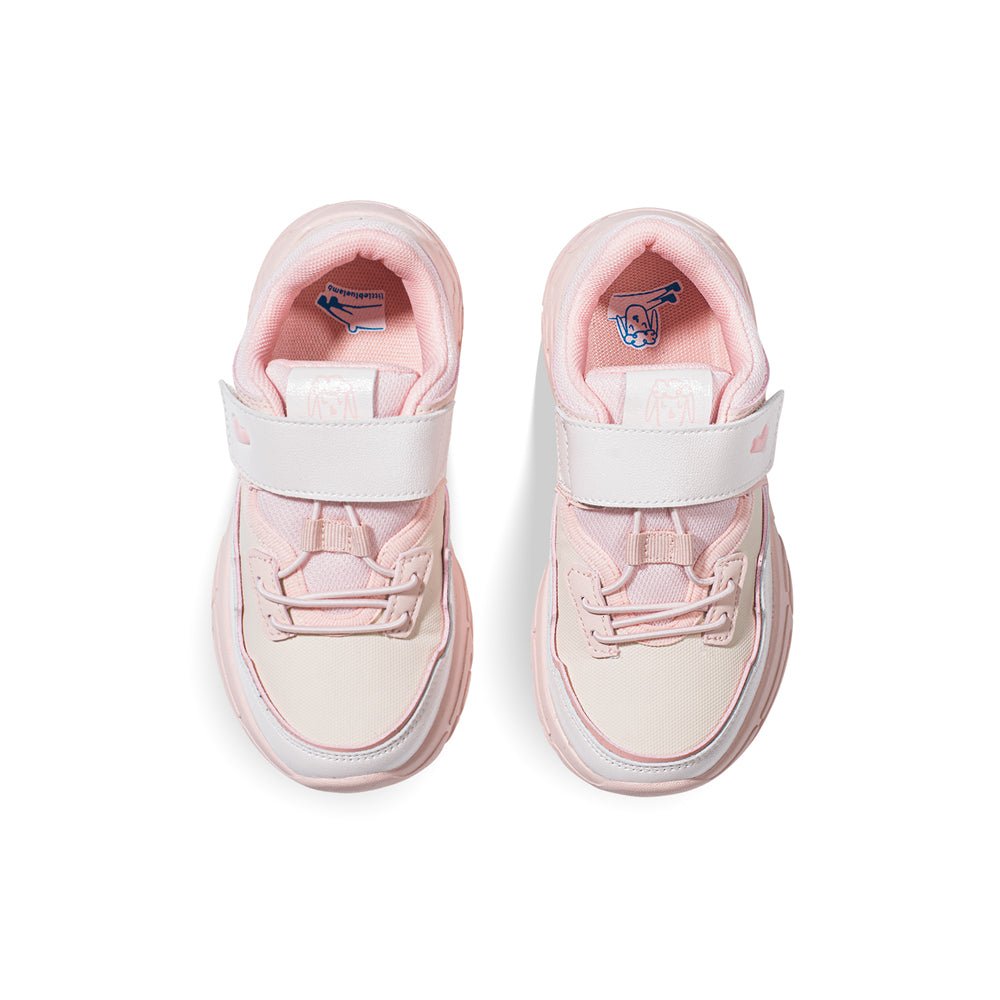 kids casual breathable lace velcro strap shoes all pink 4