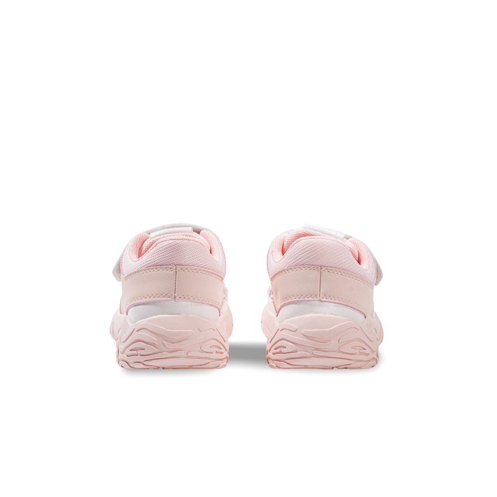 kids casual breathable lace velcro strap shoes all pink 3