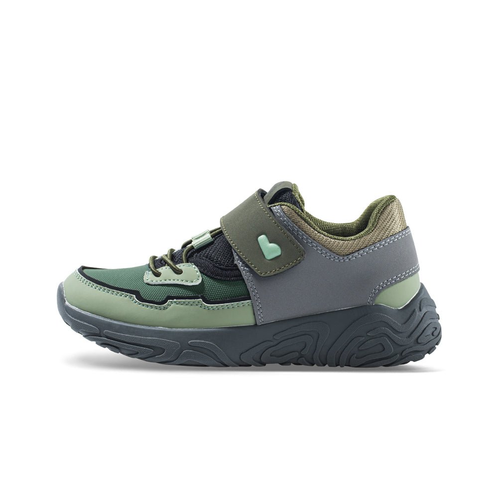 kids casual breathable lace velcro strap shoes all olive 1
