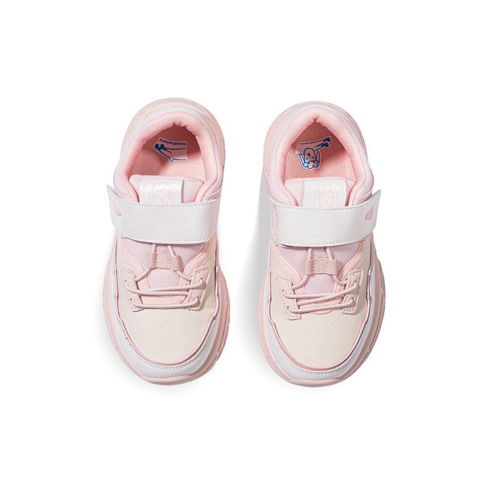 kids casual breathable lace velcro strap shoes all pink 4