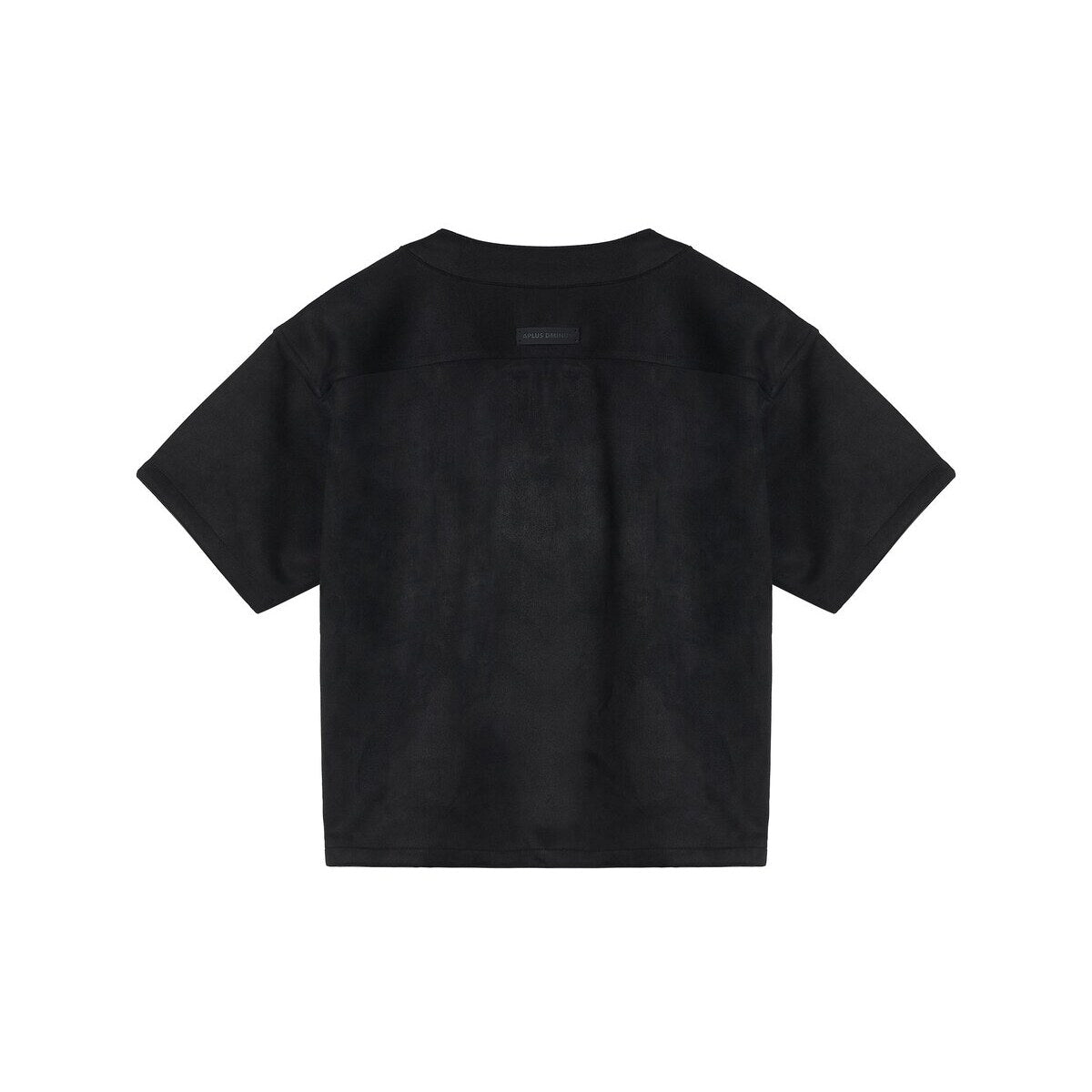 Kids Faux Suede Baseball Jersey – Magnetic Snap Button Boxy Layering Top