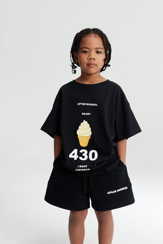 Kids Ice Cream 430 Graphic T-Shirt – 100% Cotton Oversized Screen Print Tee