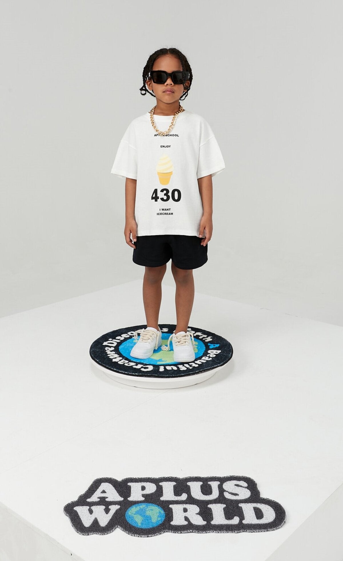 Kids Ice Cream 430 Graphic T-Shirt – 100% Cotton Oversized Screen Print Tee