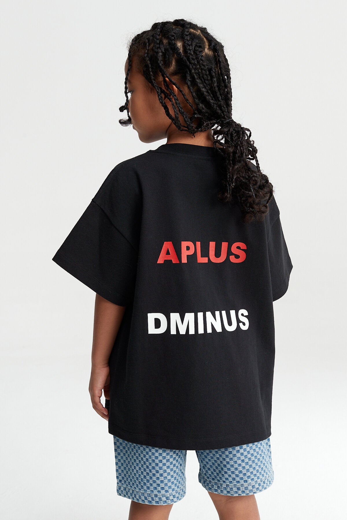 Kids Patchwork Teddy Bear Graphic T-Shirt – 100% Cotton Screen-Printed APLUS DMINUS Tee