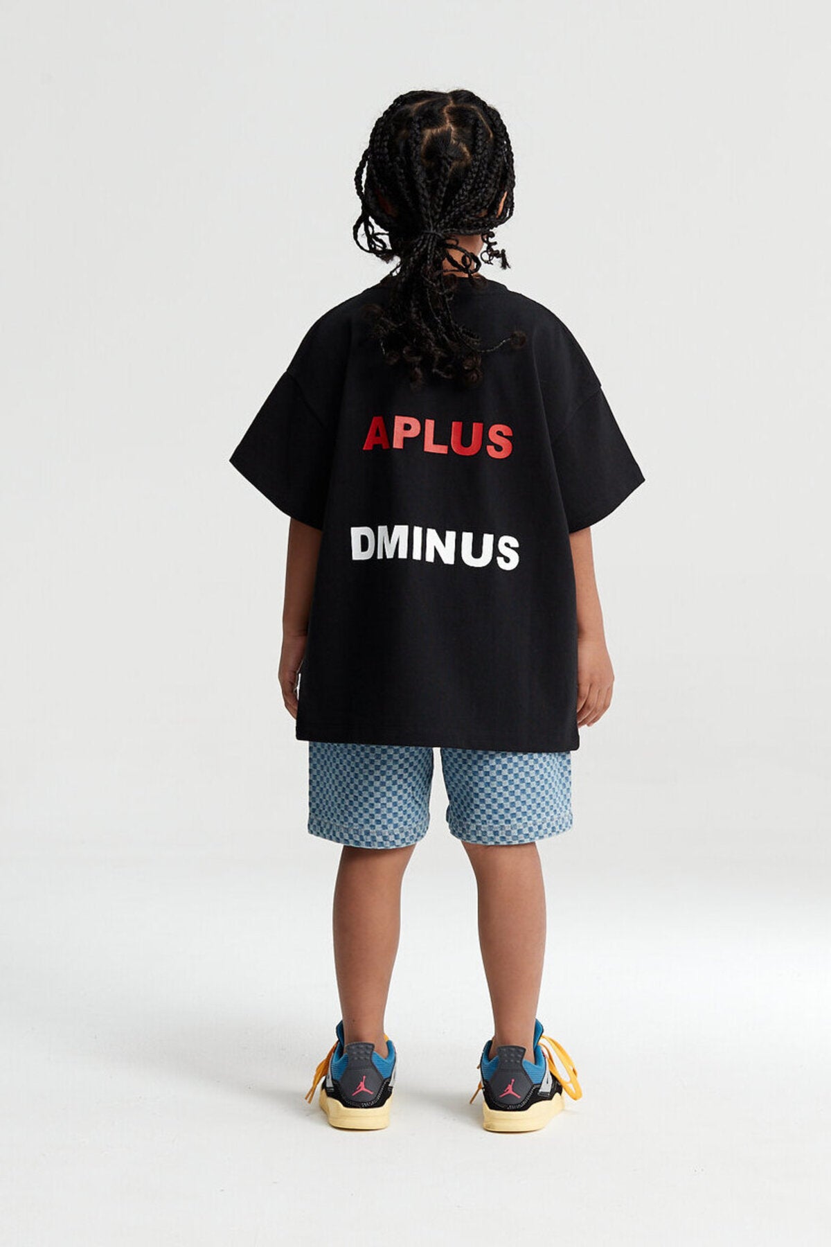 Kids Patchwork Teddy Bear Graphic T-Shirt – 100% Cotton Screen-Printed APLUS DMINUS Tee