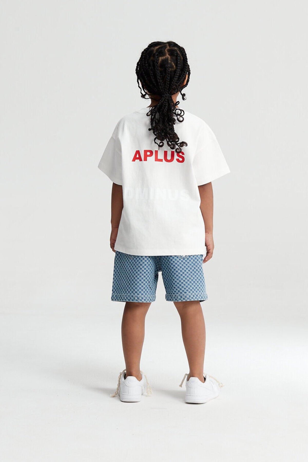 Kids Patchwork Teddy Bear Graphic T-Shirt – 100% Cotton Screen-Printed APLUS DMINUS Tee