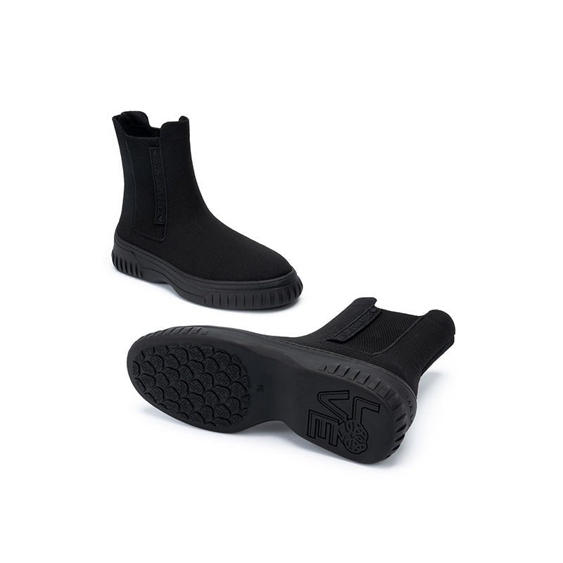 Knit Chelsea Ankle Boots – Chunky Thick Sole Sporty Boots
