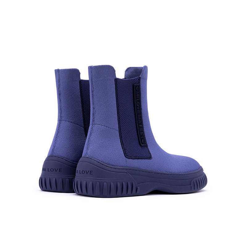 Knit Chelsea Ankle Boots – Chunky Thick Sole Sporty Boots