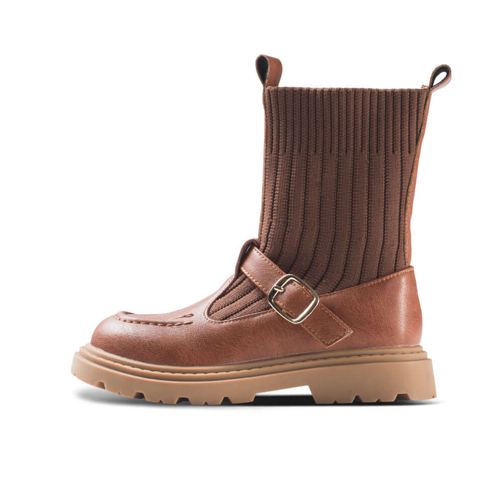 Knit Sock Heel Boots for Girls - 0cm