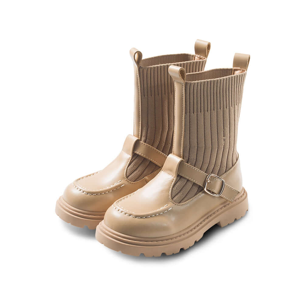 Knit Sock Heel Boots for Girls - 0cm