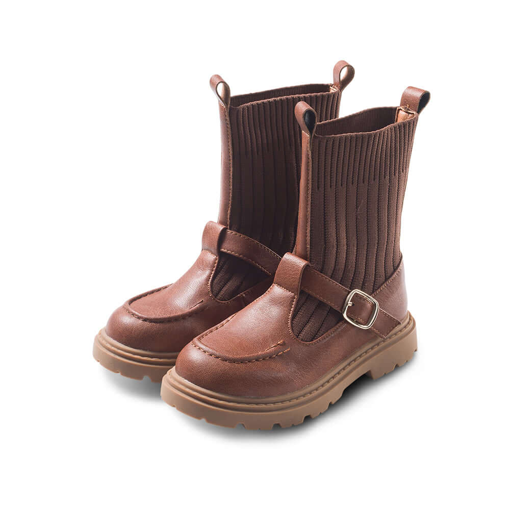 Knit Sock Heel Boots for Girls - 0cm