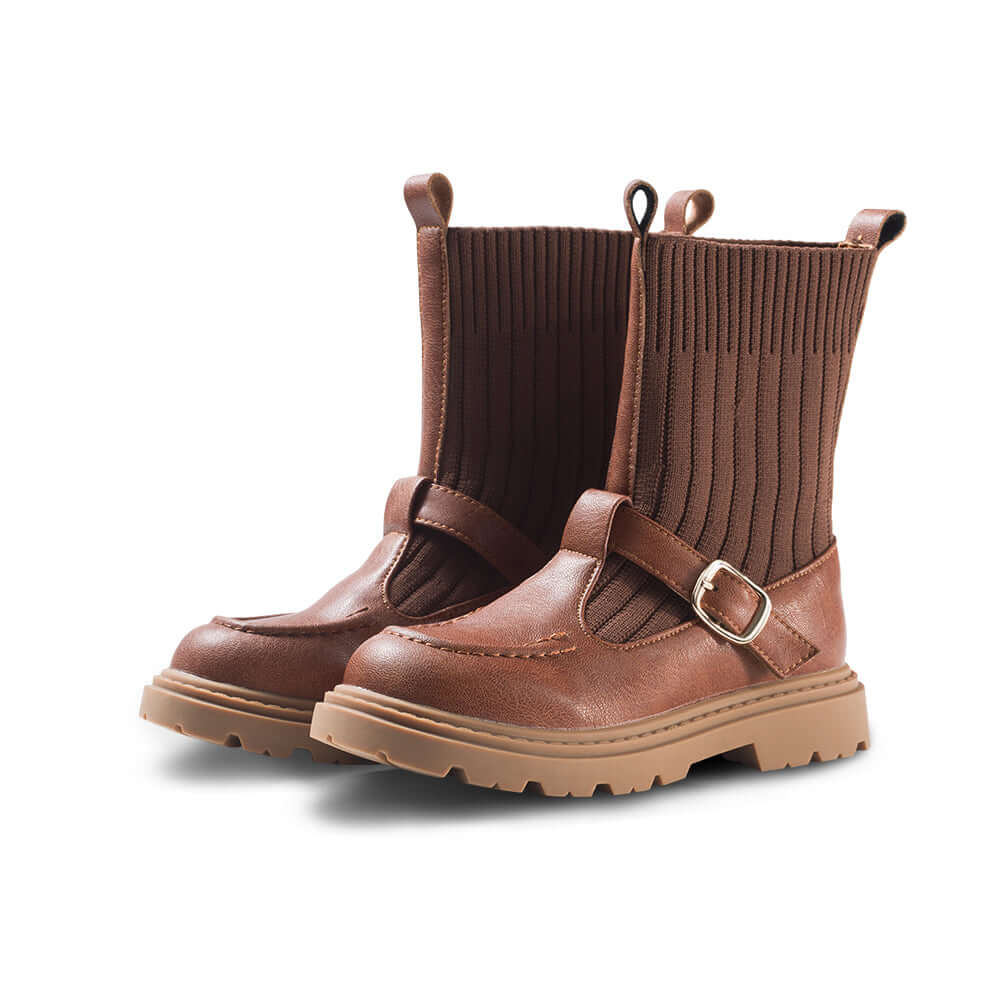 Knit Sock Heel Boots for Girls - 0cm