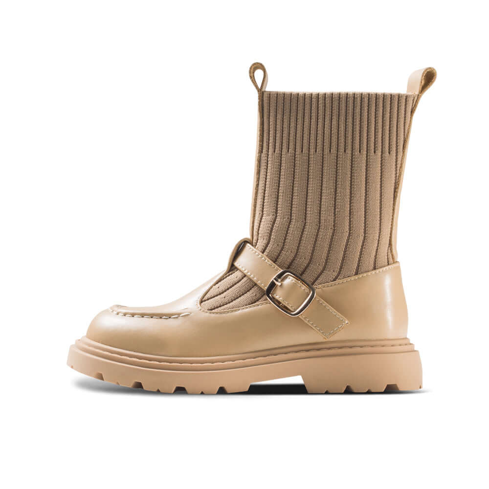 Knit Sock Heel Boots for Girls - 0cm