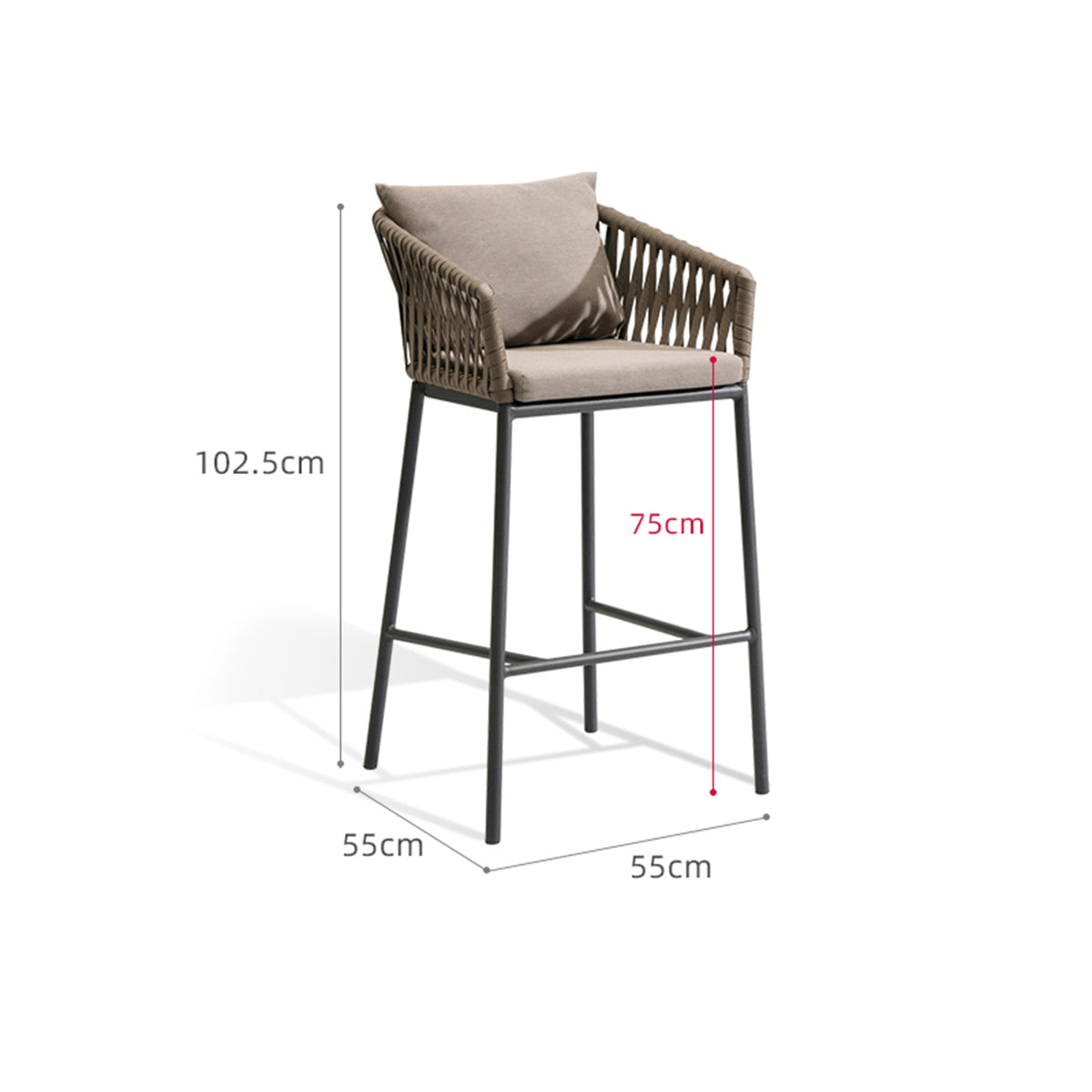 kule resort bar stool 0.75m mocha 6