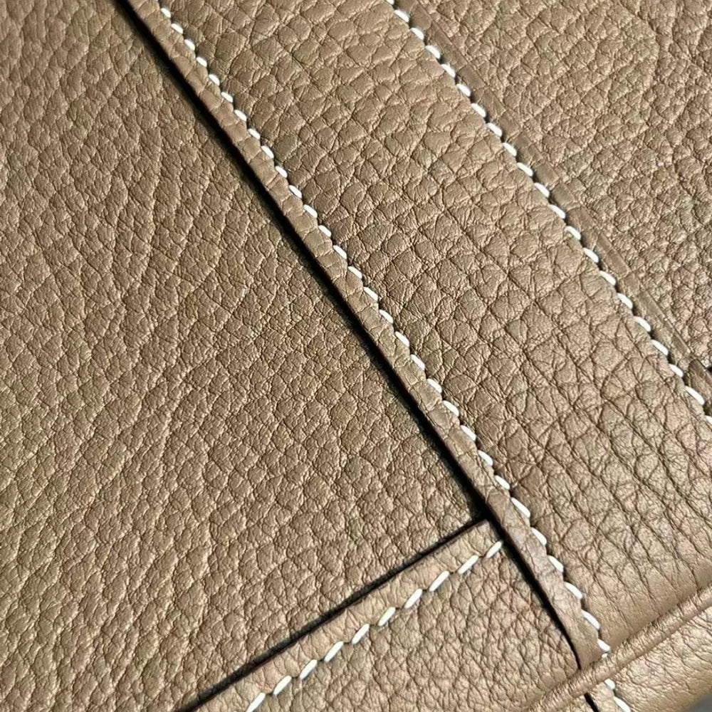 La Rochelle Pebbled Leather Top Handle Tote Bag – Structured Everyday Carryall with Contrast Stitching