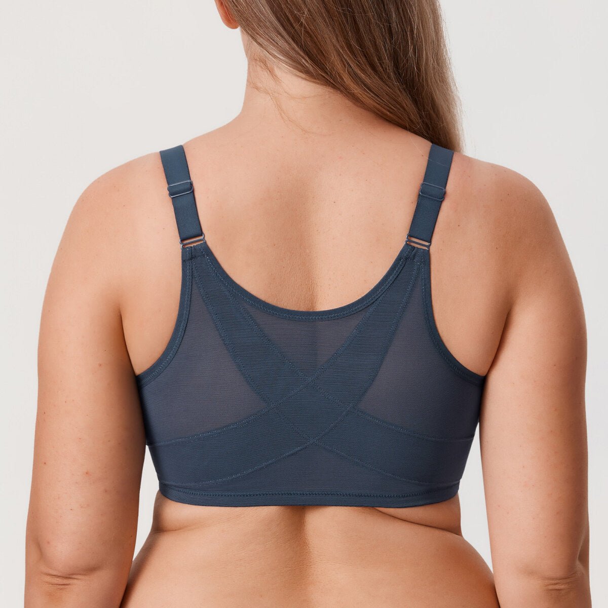Lace Front Closure Posture Support Underwire Full Coverage Bra