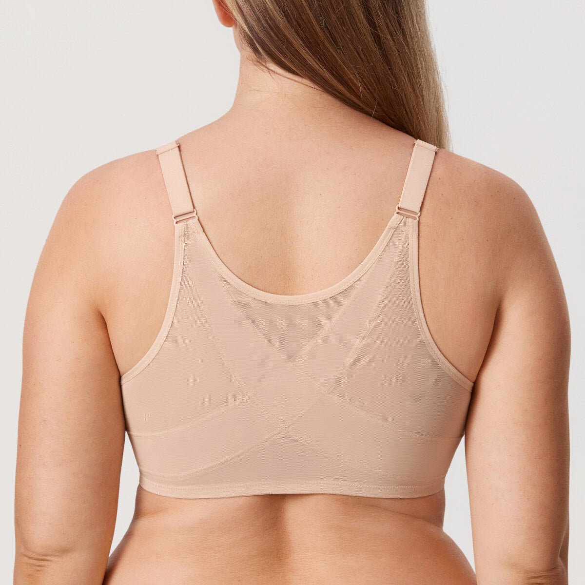 Lace Front Closure Posture Support Underwire Full Coverage Bra