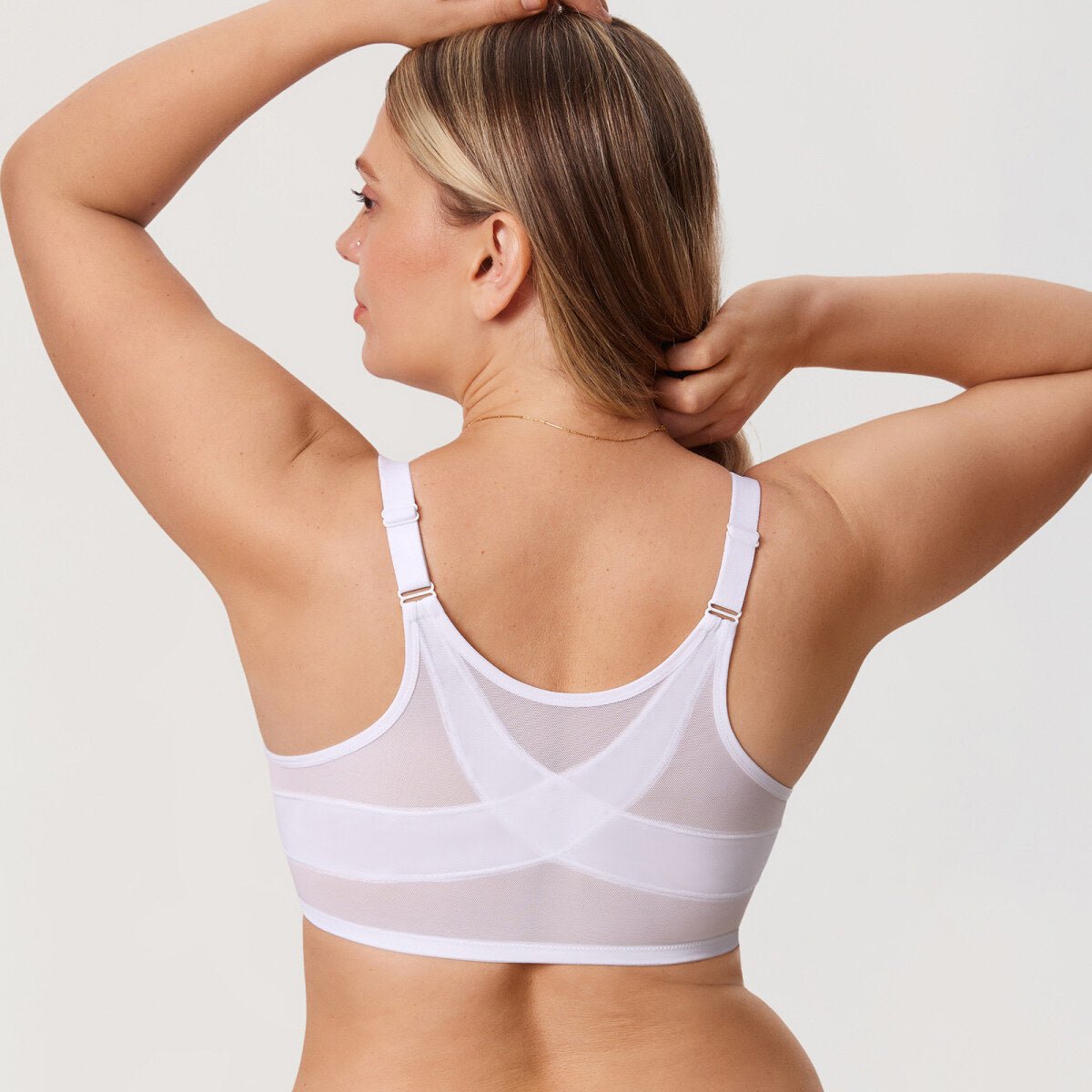 Lace Front Closure Posture Support Underwire Full Coverage Bra