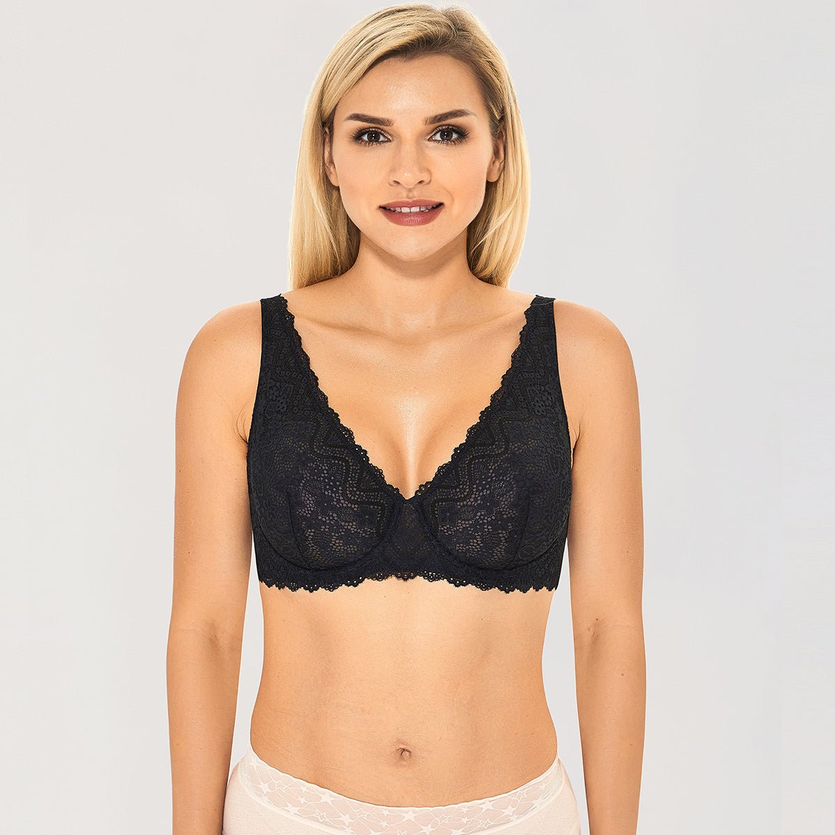 Lace Plunge Underwire Bra