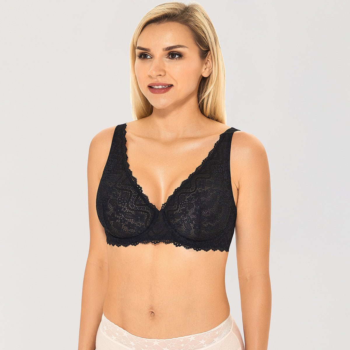 Lace Plunge Underwire Bra