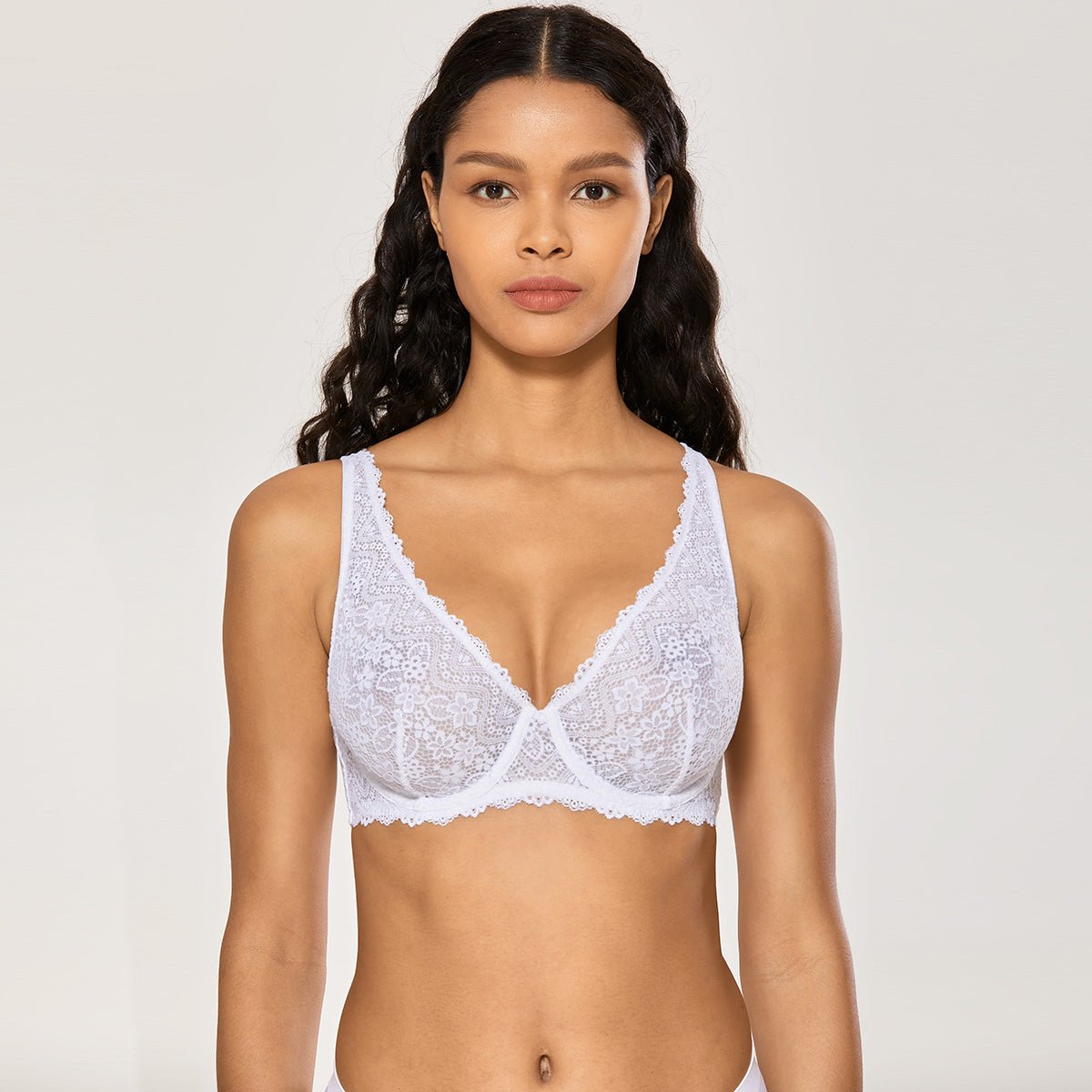 Lace Plunge Underwire Bra
